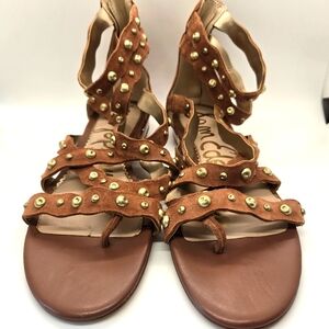 Sam Edelman Women's Daya Brown Studded Gladiator Sandals 8